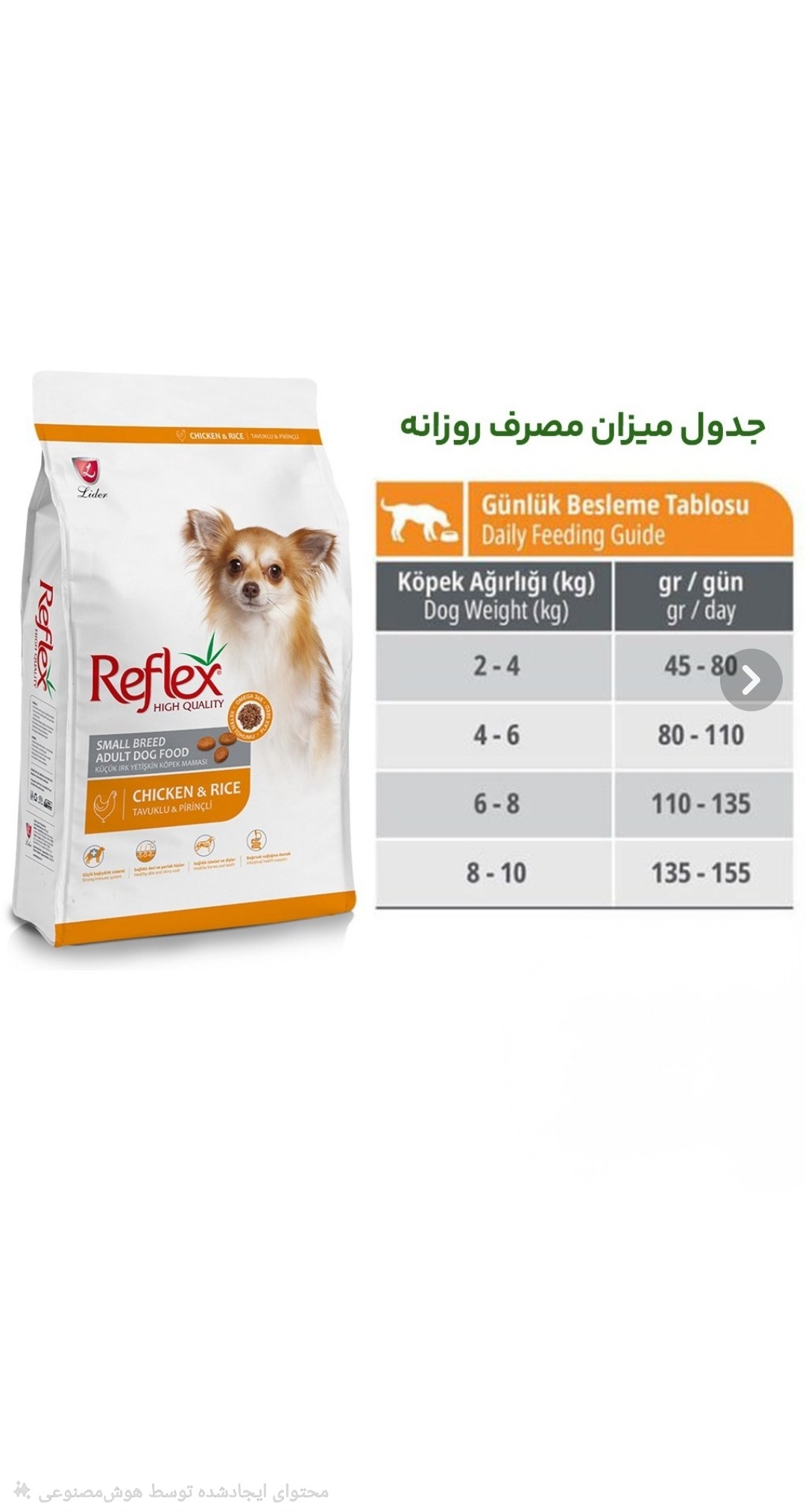 غذای رفلکس سگ بالغ نژاد کوچک۱۵کیلویی